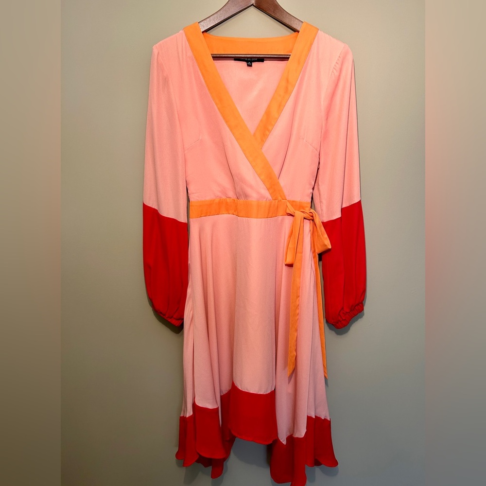 Strut & Bolt Flowy Orange and Red Dress (Size Small)